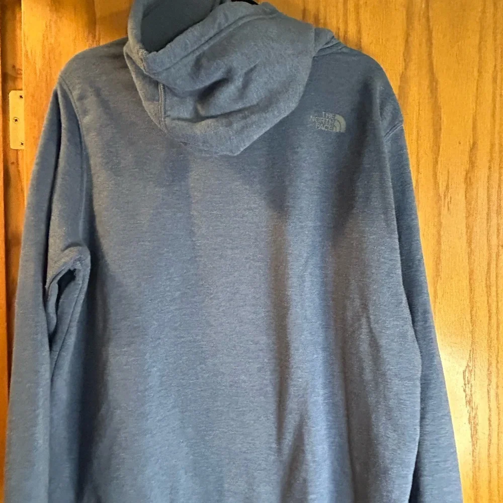 The North Face Mens Large Gray Hoodie Bear Graphic Pullover Sweatshirt